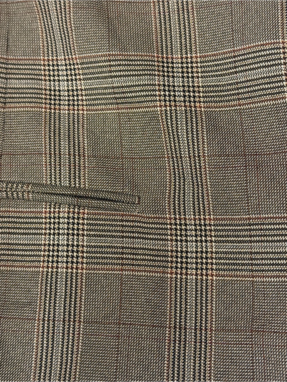Anne Klein Plaid Open Blazer in Taupe and Cream - Picture 2 of 6